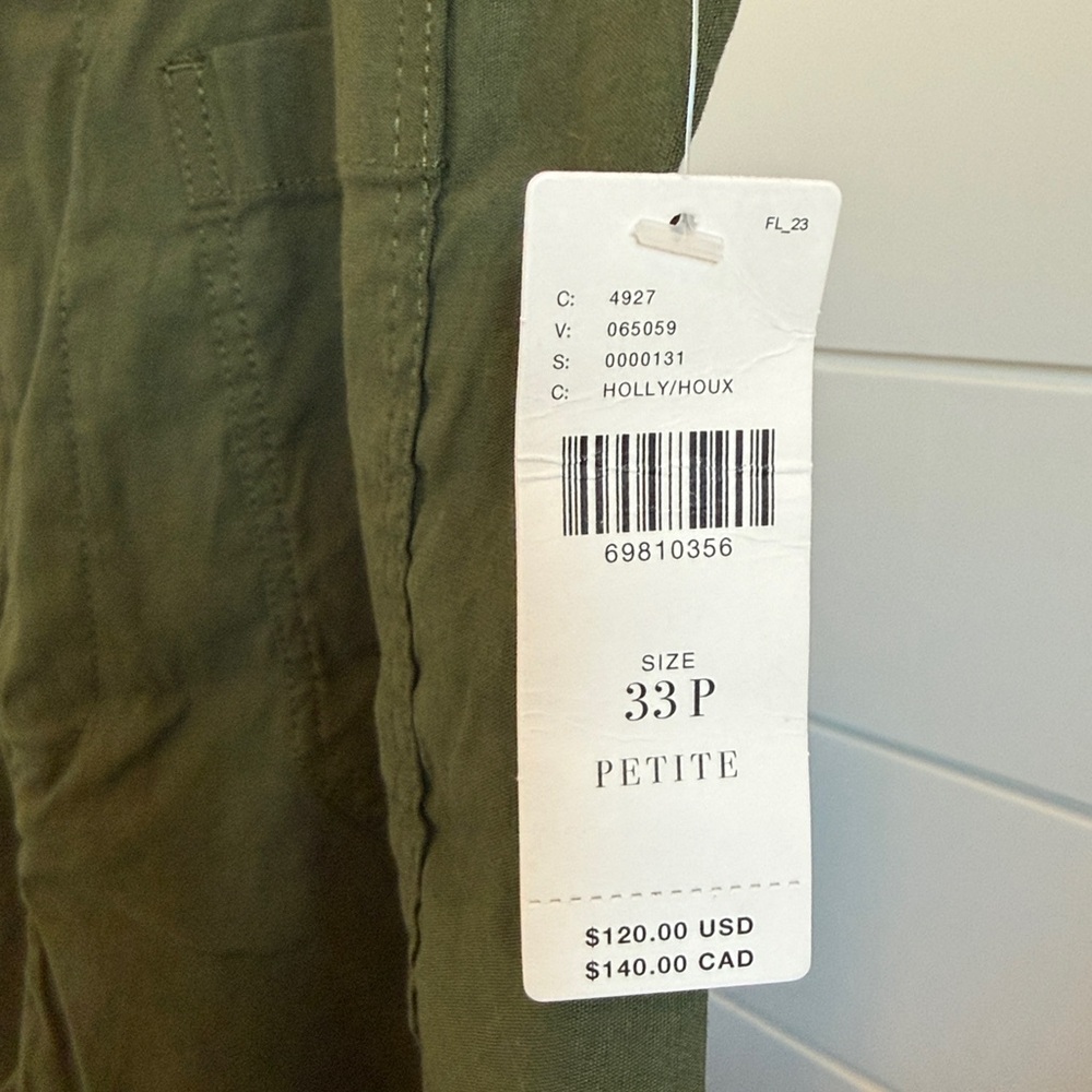 Maeve Olive Green Wide Leg Crop Pants - Picture 3 of 5